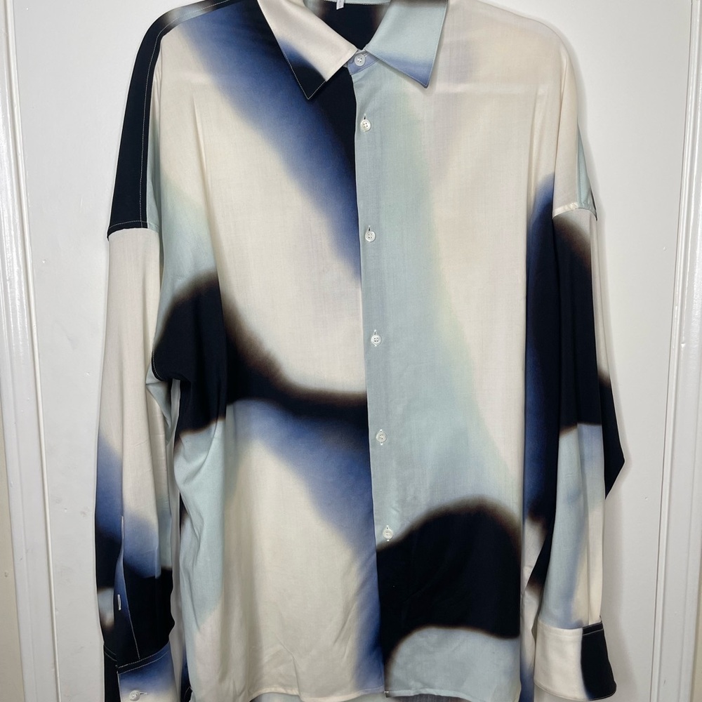 Abstract Patterned Button-Up Shirt
